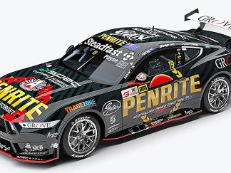 Penrite Racing ANZAC Appeal #19 Ford Mustang GT - 2025 ITM Taupo Super 440 Jason Richards Trophy Winner - Matthew Payne - Includes scale replica of Jason Richards Trophy