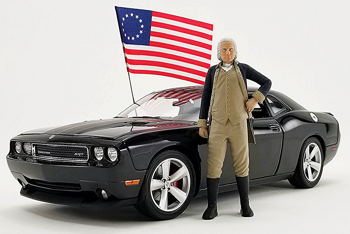 2010 Dodge Challenger SRT with George Washington Figure & US Flag1